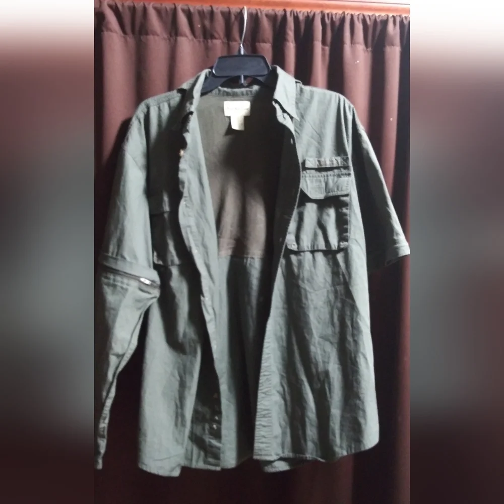 Versatile army green  Mens size medium Gander Mtn button-up shirt - Picture 12 of 12